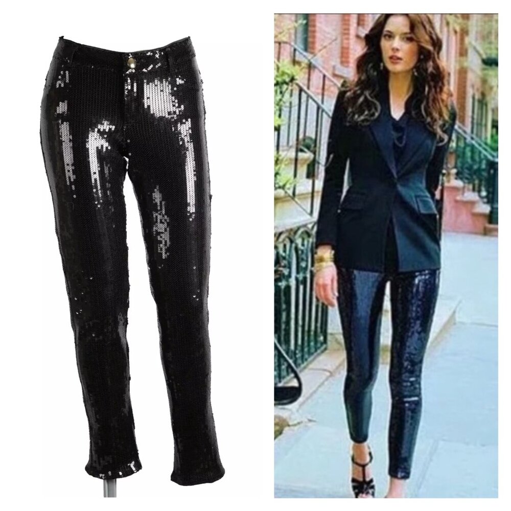 Nwot SIWY Hannah Sequin Pants Black size 28 Korea Evening Party